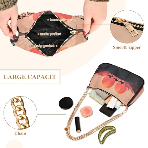 CEBUGI Crossbody Bags for Women Shoulder Purse Camels Walking Handbags Stylish Clutch Purse with Chain Strap4