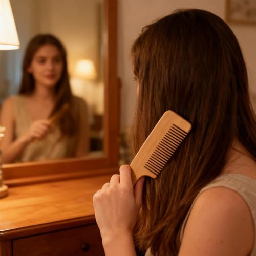 Set 4 Peines de Madera Antiestáticos para Cabello Rizado miniatura 7