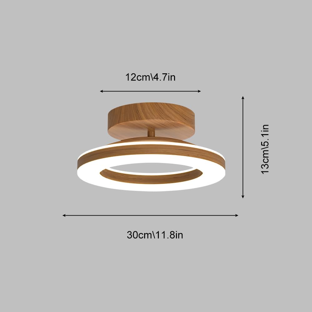 Jadssox Luz De Techo LED Regulable, 12W 3000K-6000K Lámparas De Techo De Montaje Semi Empotrado Ajustables, Lámpara De Techo Redonda Moderna De Metal para Dormitorio, Pasillo, Lavadero