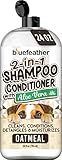 bluefeather Natrual Oatmeal Dog Shampoo and Conditioner for Dry Itchy Skin and Sensitive Skin -Organic Moisturizing Hypoallergenic Allergies Shampoo for Dogs Puppies Cats and All Other Pets 24 Fl Oz