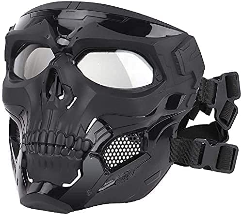 Tactical Skull Mask and Fast Paintball Helmet Set, Full-Face Protection is Suitable for Outdoor Activities Such As Paintball Shooting and CS Games