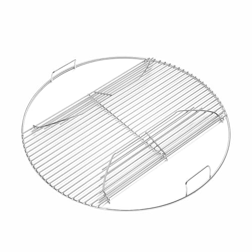 22' Cooking Grate Hinged for Weber, 7436 Charcoal Grill Grate Round Hinged, Replacement Part for Weber One-Touch, Performer and Bar-B-Kettle Series, Grill Grate BBQ for Weber Series