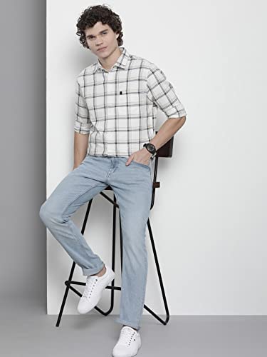 Image of The Indian Garage Co Men Regular Fit Checkered Full Sleeves Cutaway Collar Casual Shirt