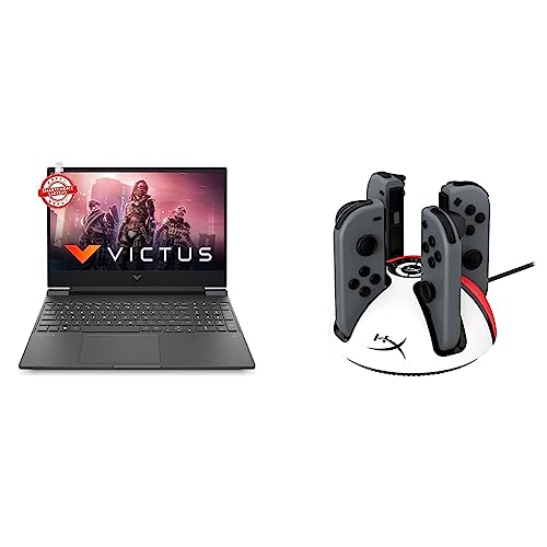 Image of HP Victus Gaming Laptop AMD Ryzen 5 5600H 15.6 inch(39.6 cm) FHD IPS Gaming Laptop & HyperX ChargePlay Quad 2 Nintendo Switch Controller Charger