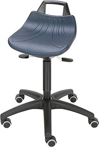 Preisvergleich Produktbild Drehhocker Sitz PU-Schaum blau mit Rollen