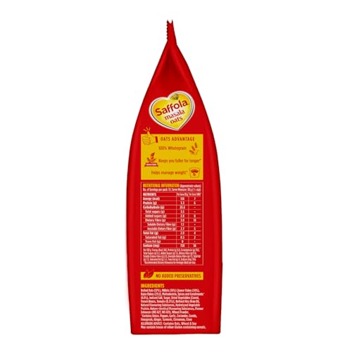 Saffola Masala Oats Peppy Tomato 500 grams (17.63 oz) - Vegetarian