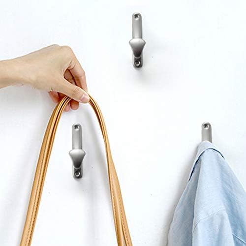 JaneYi 4 Pieces Single Metal Hooks Hat Coat Hooks Wall Mounted Screw-in Robe Hangers Individual Zinc Alloy Decorative Hooks with Screws for Hanging Clothes Towel Backpack Plant Lantern - Nickel Color