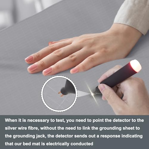 Grounding Sheets, Soft Grounding Mat for Bed, Cotton & Silver Fiber Bed Grounding Sheet for Bed Sleeping Therapy Natural Wellness, 27X52 INCH, Grey