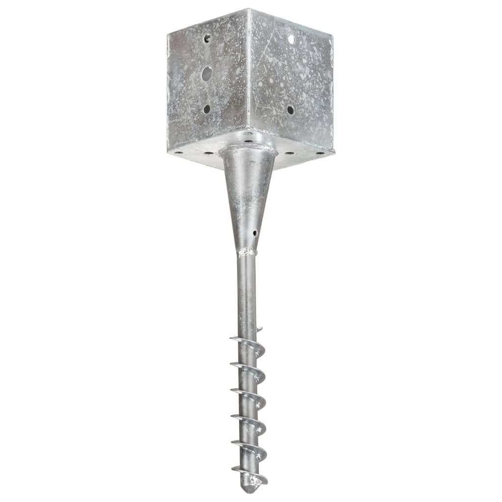 Estacas de suelo (6 piezas, 14 x 14 x 58 cm, acero galvanizado, para jardín, vallas, camping