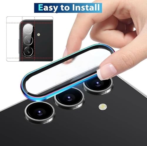 Image of Camera Lens Protector for Galaxy M17 A17 F17-9H Tempered Glass Ring Guard Shield Anti-Scratch Crystal Clear Protection (Silver)
