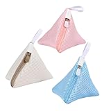 Nzexlyva 3Pcs Small Laundry Bag, Triangle Net Bags for Washing Machine with Zips, Delicate Wash Bag, Small Washing Machine Bag with Hanging Loop for Laundry Beads Socks Masks