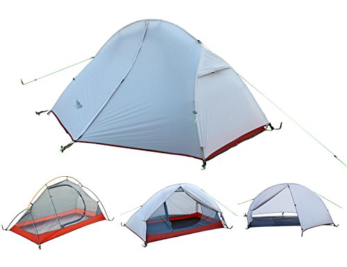 Luxe Tempo Ultralight 1 Person Tent with Footprint 3.3lb Backpacking Hiking SIL Nylon Solo Hiking Bike Motorcycle Camping