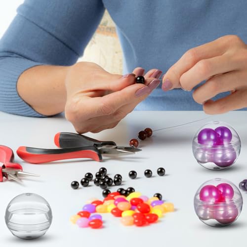Image of GLEAVI 120 Pcs 1.1 Inch Clear Plastic Capsules, 28mm Empty Round Vending Machine Toy Containers, Transparent Gumball Machine Capsules for Mini Prizes, Party Favors, Classroom Rewards