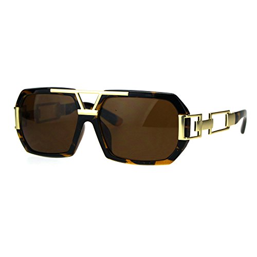 Mens Designer Fashion Sunglasses Flat Top Rectangular Stylish Shades UV 400