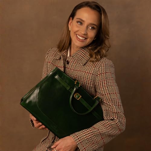 Image of Time Resistance Leather Handbag for Women - Full-Grain Leather Tote Bag - Top Handle Shoulder Bag