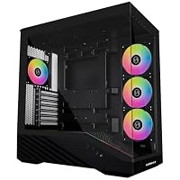 Lian Li – LIAN LI Vector V100 PC-Gehäuse Schwarz – ATX Midi-Tower mit 