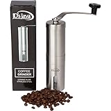 Premium Stainless Steel Manual Coffee Bean Grinder with Ceramic Burr- Handy, Portable, Adjustable - Perfect for use with French Press, Drip Brewer and Aeropress Compatible