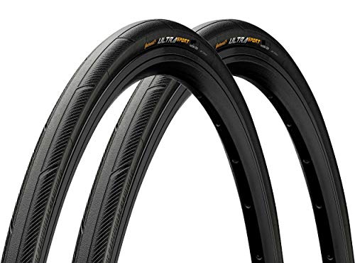 Continental Ultra Sport 3 Black/Black 700x28C FB Road Clincher Tire Set of 2