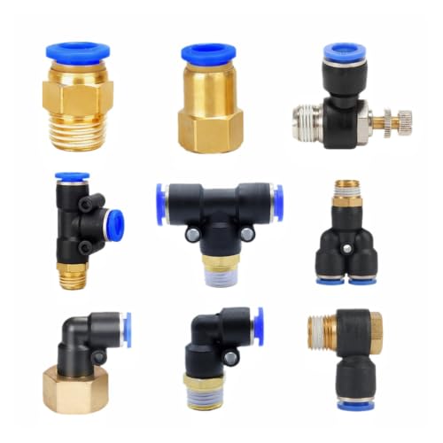 Conector neumático recto para mangueras de 4mm a 8mm y roscas BSP 3
