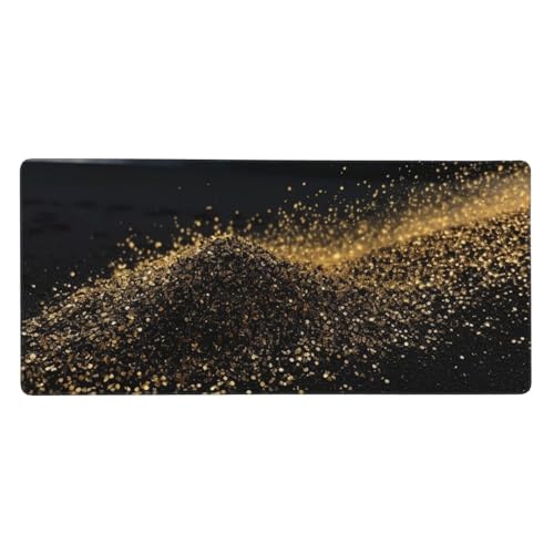 Tapis de souris de jeu XXL antidérapant sous-main ordinateur portable motif sable doré