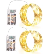 SINAMER Fairy Lights Battery Operated, 2 Packs 5m 50LED Led Mini Twinkle Copper Wire Firefly Star...