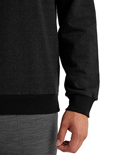 Icebreaker Merino Men's Central Long Sleeve Casual Wool Lounge Sweatshirt, Black, Large #TOP5