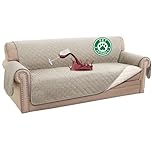 BellaHills Sofa Cover 100% Waterproof Sofa Cover 3 seater Sofa Slipcovers Triple Non-Slip Couch Covers 3 Seater Washable Sofa Protector with Elastic Strap for Kids/Pets (Sofa 70", Pale Oak)