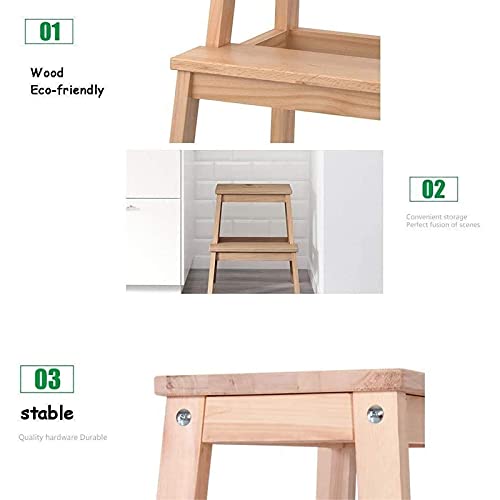 Taburete plegable de madera para cocina y armarios altos silla escalera móvil DASHADAO 5