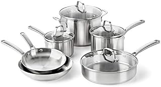 Calphalon Classic Pots And Pans Set, 10-Piece Cookware Set, Stainless Steel