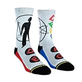 MERGE4 Devo Band 'Science Boy' Large Crew Socks for Men and Women Grey Band