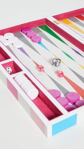 Juego de mesa Jonathan Adler Rainbow Checkerboard Backgammon Set miniatura 2