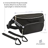 Suessie Torba na pieluchy - z podkładką do przewijania i wodoodporną kieszenią na chusteczki - organizer na wózek czarny, Czarny, 1 Count (Pack of 1)