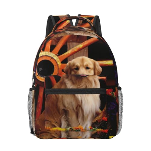 Sac à dos ordinateur portable et travail Golden Retriever noir taille unique