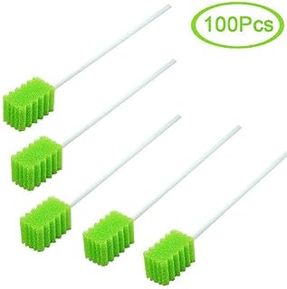 MUNKCARE Treated Oral Swabs with Dentifrice- Flavored Dental Swabs Individually Wrapped Fruit Green