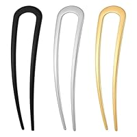 3er Set Französische Haarnadeln für Frauen, U-förmige Haarnadeln für Dutts, Metall-Haargabeln für dickes Haar, Frisuren-Accessoires für Hochsteckfrisuren