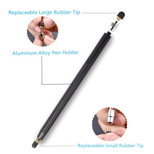 Jinpojun 3er Pack Tablet Stift für Alle Tablets, 2 in 1 Touchscreen Stift, Gummi Stylus Touch Pen für iPhone iPad Pro Mini Samsung Galaxy Surface Huawei Lenovo usw.