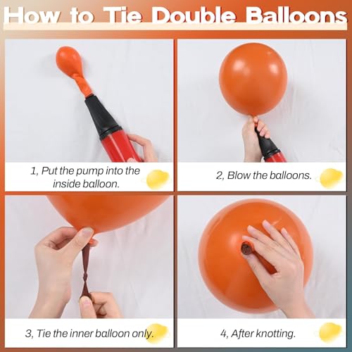 Arche de ballons orange brûlé terre cuite et bleu sarcelle - 4