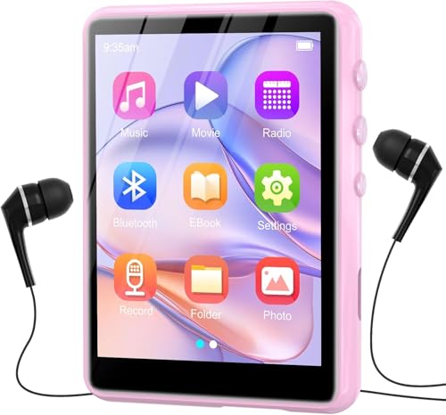 Image of MP3 Player with Bluetooth 5.3-64GB Portable Music Player with 2.4 inch Full Touch Screen, MP3 Player with HD Speaker, FM Radio, Video, Voice Recorder, HiFi Sound Shuffle Music Player