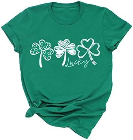 Womens St Patrick's Day T-Shirt Let's Get Lucked Up Shirt Irish C...