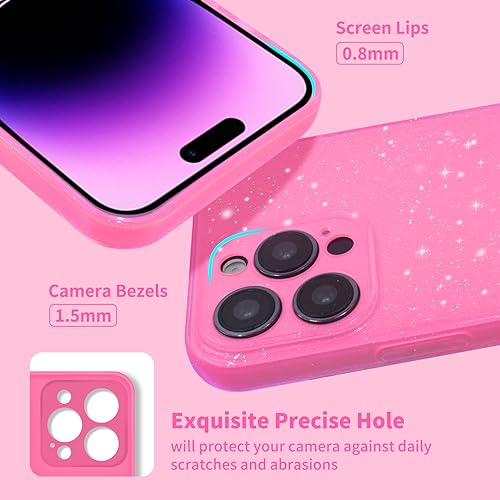 Coque à paillettes pour iPhone 12 Pro Max rose en silicone souple - 3