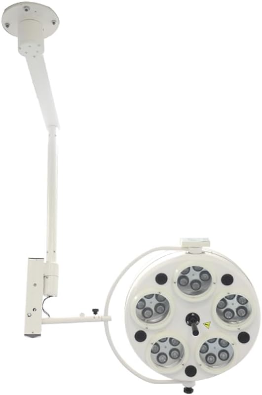 EustomA 5 Holes LED Light Shadowless Examination Premium Ceiling-Mounted Floor Lamp Exam Cold Light 25LED Bulbs 360°Rotation FKLED-5 (Ceiling Light)