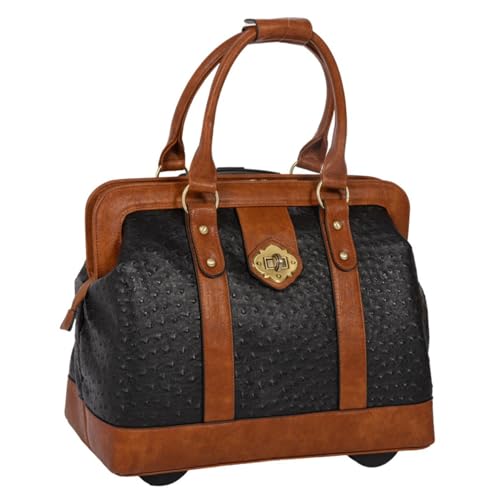 JKM & Company Faux Leather Compatible With Computer Laptop Tablet Rolling Tote Bag Briefcase...