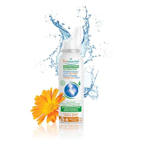 Puressentiel Respirazione, Spray Isotonico Getto Forte Calendula Dispositivo Medico, Per l'igiene Nasale Quotidiana, Formula 100% Naturale, Vegan e Cruelty Free, 100 ml