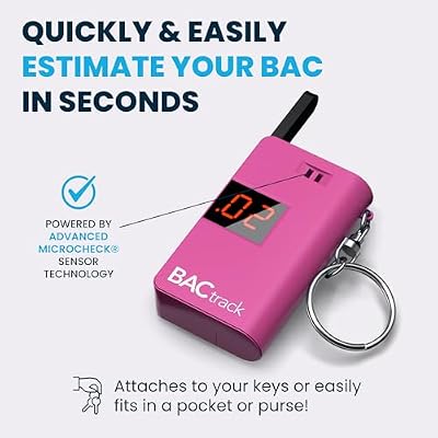 BACtrack Keychain Breathalyzer (Pink) | Ultra-Portable Pocket Keyring Alcohol Tester for Personal Use
