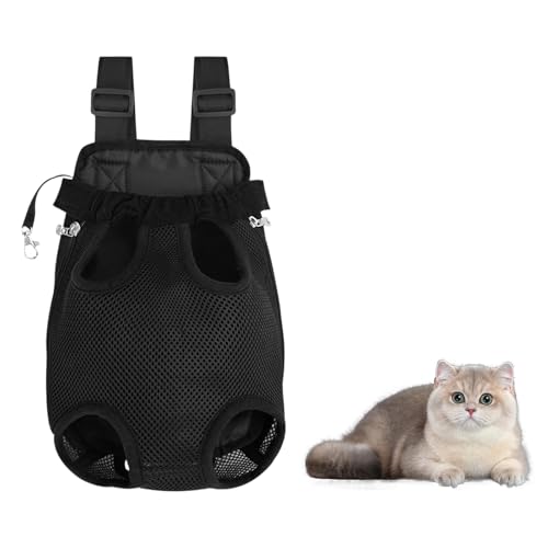 Aurafly Mochila Transporte para Perros y Gatos, Bolso Transporte para Mascotas, Mochila de Viaje Portátil para Cachorros, Portador con Patas hacia Fuera para Mascotas Pequeñas (XL)