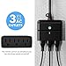 BN-LINK Outdoor Indoor Wireless Remote Control 3-Prong Outlet Weather Proof Heavy Duty 15 AMP Compact (Black) 3 Grounded Outlets with Remote 6-inch Cord 100ft Range ETL Listed