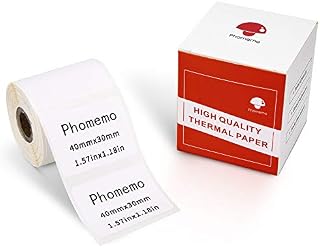 Phomemo Labels for Phomemo M110 M120 M200 M220 Label Maker pritner,Self-Adhesive Phomemo m110 Labels-Thermal Stickers Paper for Barcode,Name,Address,1.57"x1.18"(40x30mm),230 Labels/Roll