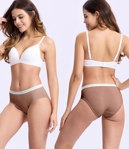 Image of BAMBOO COOL Womens Underwear, Moisture-Wicking Briefs, Soft and Breathable Panties, Mid Waist, 5-Pack