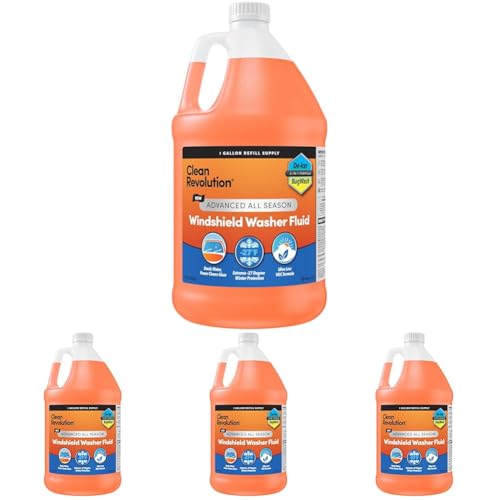 Clean Revolution Advanced All Season Windshield Washer Fluid Ultra Low VOC Formula - Made in USA (Pack of 4)