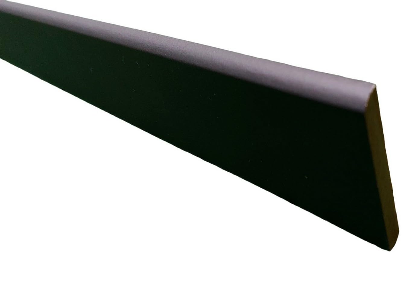 MadeInNature Battiscopa in legno, verniciato, rivestito in melammina, bianco, grigio, nero, di alta qualità, battiscopa fabbricazione francese, diverse dimensioni, altezza 7 cm (nero, arrotondato, 20